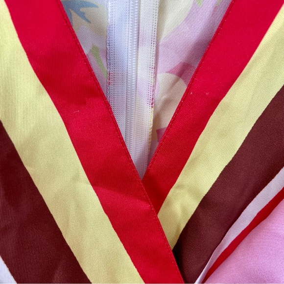 Teri Jon by Rickie Freeman Floral V Neck Multicolor Cocktail Dress - Picture 14 of 14